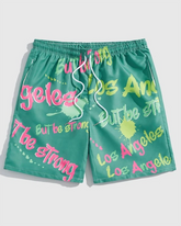 Men's Plus Size Sport Street Letter Shorts